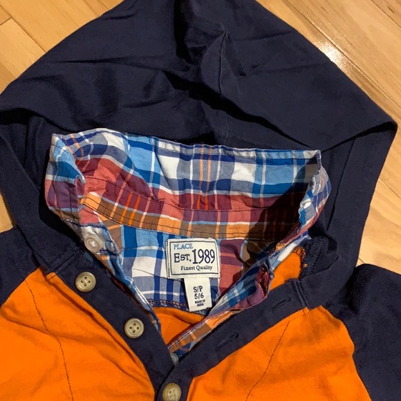 🔥4for$20🔥 Boys Children’s Place Raglan Faux hoodie long sleeve Shirt -size 5/6 - Picture 3 of 8
